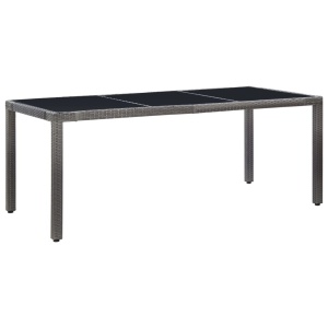 Set mobilier de grădină, 9 piese, gri, poliratan - Img 2