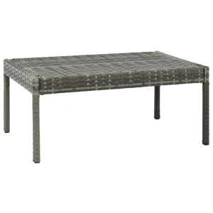 Set mobilier de grădină cu perne, 3 piese, gri, poliratan - Img 7