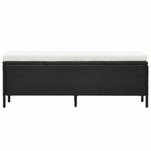 Set mobilier de grădină cu perne, 3 piese, negru, poliratan - Img 8
