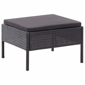 Set mobilier de grădină cu perne, 3 piese, negru, poliratan - Img 10