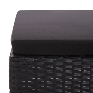 Set mobilier de grădină cu perne, 3 piese, negru, poliratan - Img 10