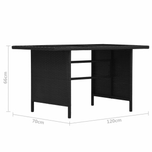 Set mobilier de grădină cu perne, 3 piese, negru, poliratan - Img 11