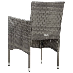 Set mobilier de grădină cu perne, 4 piese, gri, poliratan - Img 12
