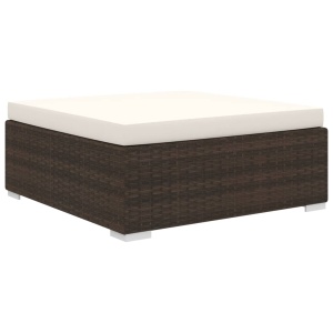 Set mobilier de grădină cu perne, 4 piese, maro, poliratan - Img 5