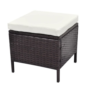 Set mobilier de grădină cu perne, 4 piese, maro, poliratan - Img 7