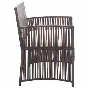 Set mobilier de grădină cu perne, 4 piese, maro, poliratan - Img 9