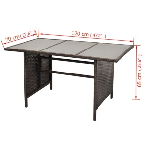 Set mobilier de grădină cu perne, 4 piese, maro, poliratan - Img 10