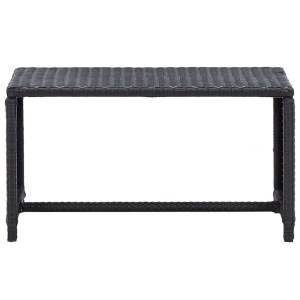 Set mobilier de grădină cu perne, 4 piese, negru, poliratan - Img 8