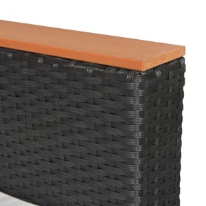Set mobilier de grădină cu perne, 4 piese, negru, poliratan - Img 7