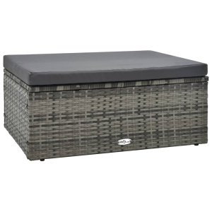 Set mobilier de grădină cu perne, 5 piese, gri, poliratan - Img 3