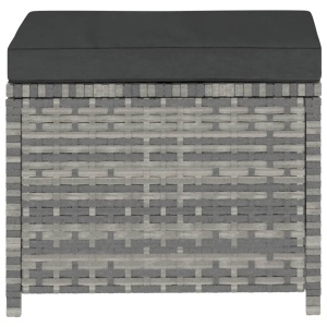 Set mobilier de grădină cu perne, 5 piese, gri, poliratan - Img 7