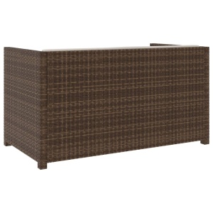 Set mobilier de grădină cu perne, 5 piese, maro, poliratan - Img 4