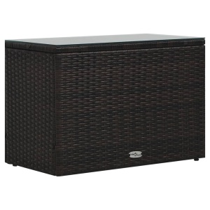 Set mobilier de grădină cu perne, 5 piese, maro, poliratan - Img 8