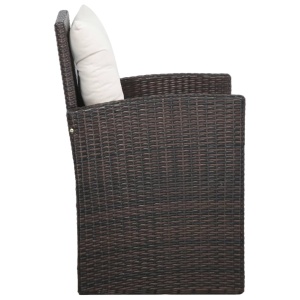 Set mobilier de grădină cu perne, 5 piese, maro, poliratan - Img 5