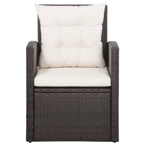 Set mobilier de grădină cu perne, 5 piese, maro, poliratan - Img 8