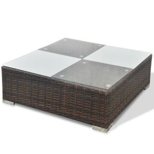 Set mobilier de grădină cu perne, 5 piese, maro, poliratan - Img 11