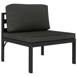 Set mobilier de grădină cu perne, 6 piese, antracit, aluminiu - Img 8
