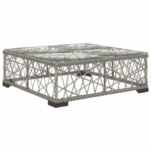 Set mobilier de grădină cu perne, 6 piese, gri, poliratan - Img 7