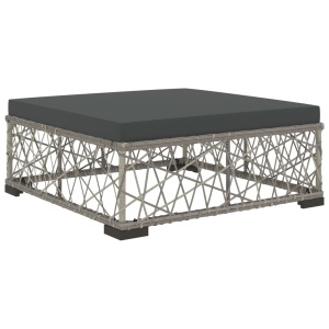 Set mobilier de grădină cu perne, 6 piese, gri, poliratan - Img 5