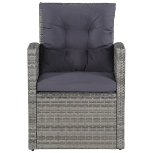Set mobilier de grădină cu perne, 6 piese, gri, poliratan - Img 8