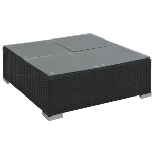 Set mobilier de grădină cu perne, 6 piese, negru, poliratan - Img 6