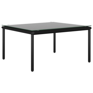 Set mobilier de grădină cu perne, 6 piese, negru, PVC - Img 4