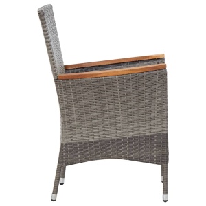 Set mobilier de grădină cu perne, 7 piese, gri, poliratan - Img 7