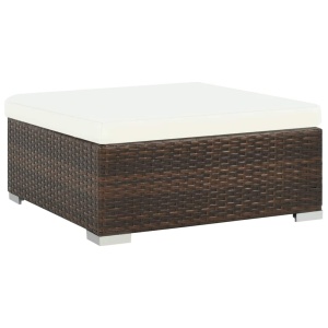 Set mobilier de grădină cu perne, 7 piese, maro, poliratan - Img 4