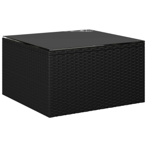 Set mobilier de grădină cu perne, 7 piese, negru, poliratan - Img 5