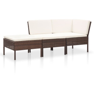 Set mobilier de grădină cu perne, 8 piese, maro, poliratan - Img 5