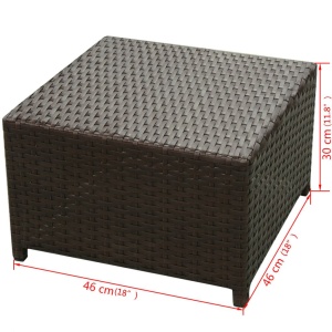 Set mobilier de grădină cu perne, 8 piese, maro, poliratan - Img 12