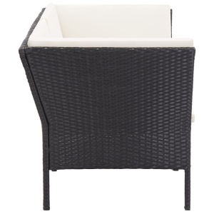 Set mobilier de grădină cu perne, 8 piese, negru, poliratan - Img 8