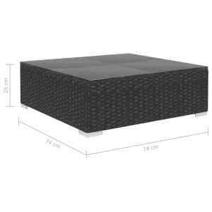 Set mobilier de grădină cu perne, 8 piese, negru, poliratan - Img 11
