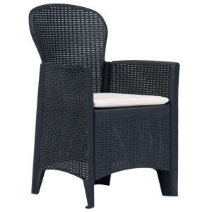 Set mobilier exterior 7 piese antracit plastic aspect ratan - Img 3