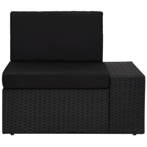 Set mobilier grădină, 8 piese, negru, poliratan - Img 5