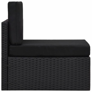 Set mobilier grădină, 8 piese, negru, poliratan - Img 10