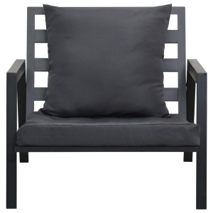 Set mobilier grădină cu perne 5 piese gri inchis aluminiu - Img 7