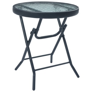 Set mobilier tip bistro, 3 piese, gri, oțel - Img 12