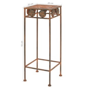Set suport plante, 3 buc., ruginiu, metal, stil vintage - Img 7