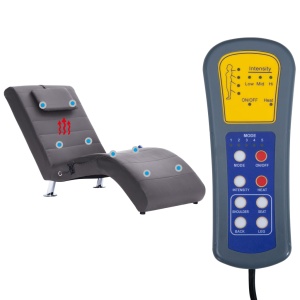 Șezlong de masaj cu pernă, gri, piele artificială - Img 10