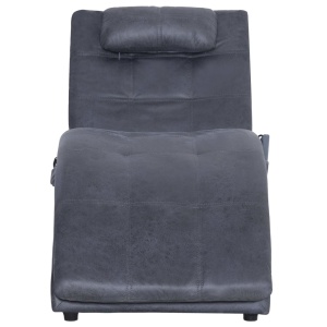 Șezlong de masaj cu pernă, gri, piele intoarsă artificială - Img 5