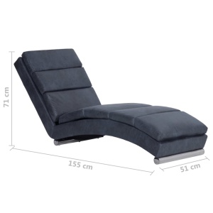 Șezlong, gri, piele intoarsă artificială - Img 7