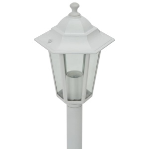 Stâlp iluminare grădină, 6 buc., alb, 110 cm, aluminiu, E27 - Img 4