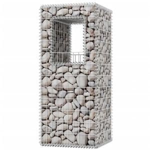 Stâlpi coș gabion/jardiniere din oțel, 2 buc., 50 x 50 x 120 cm - Img 4
