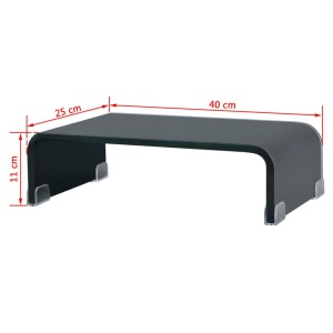 Stativ TV/Suport monitor, sticlă, 40 x 25 x 11 cm, negru - Img 5