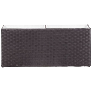 Strat inălțat de grădină 2 ghivece negru 90x20x40 cm poliratan - Img 2