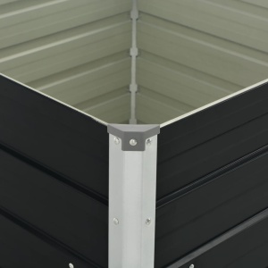 Strat inălțat de grădină antracit 100x100x77 cm oțel galvanizat - Img 2