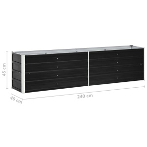 Strat inălțat de grădină antracit 240x40x45 cm oțel galvanizat - Img 5