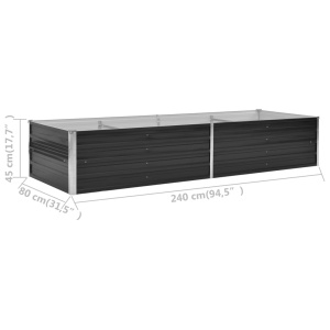 Strat inălțat de grădină antracit 240x80x45 cm oțel galvanizat - Img 6