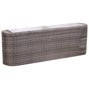 Strat inălțat de grădină gri 120x24x40 cm poliratan